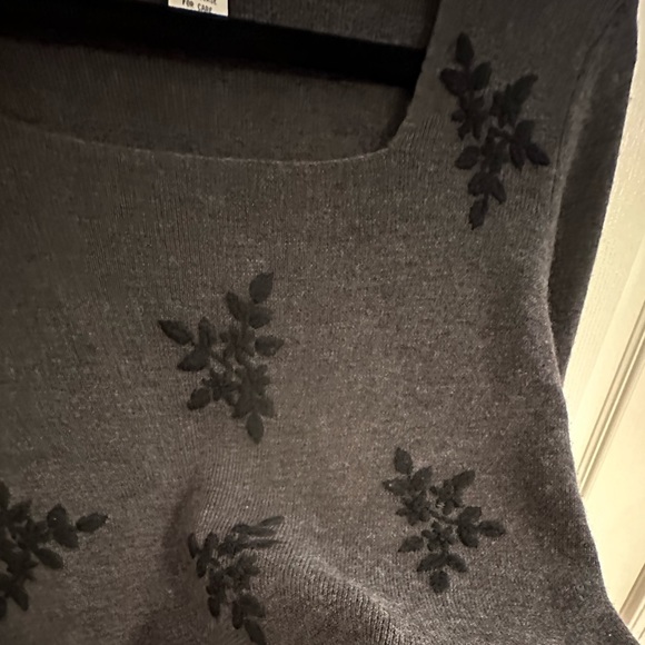 Merino Embroidered Square Neck Sweater - Picture 7 of 7